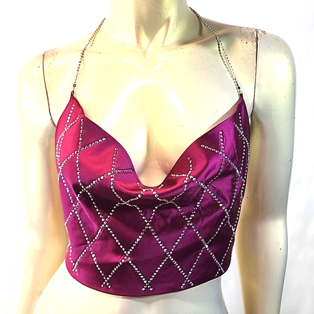 Satin sequined top